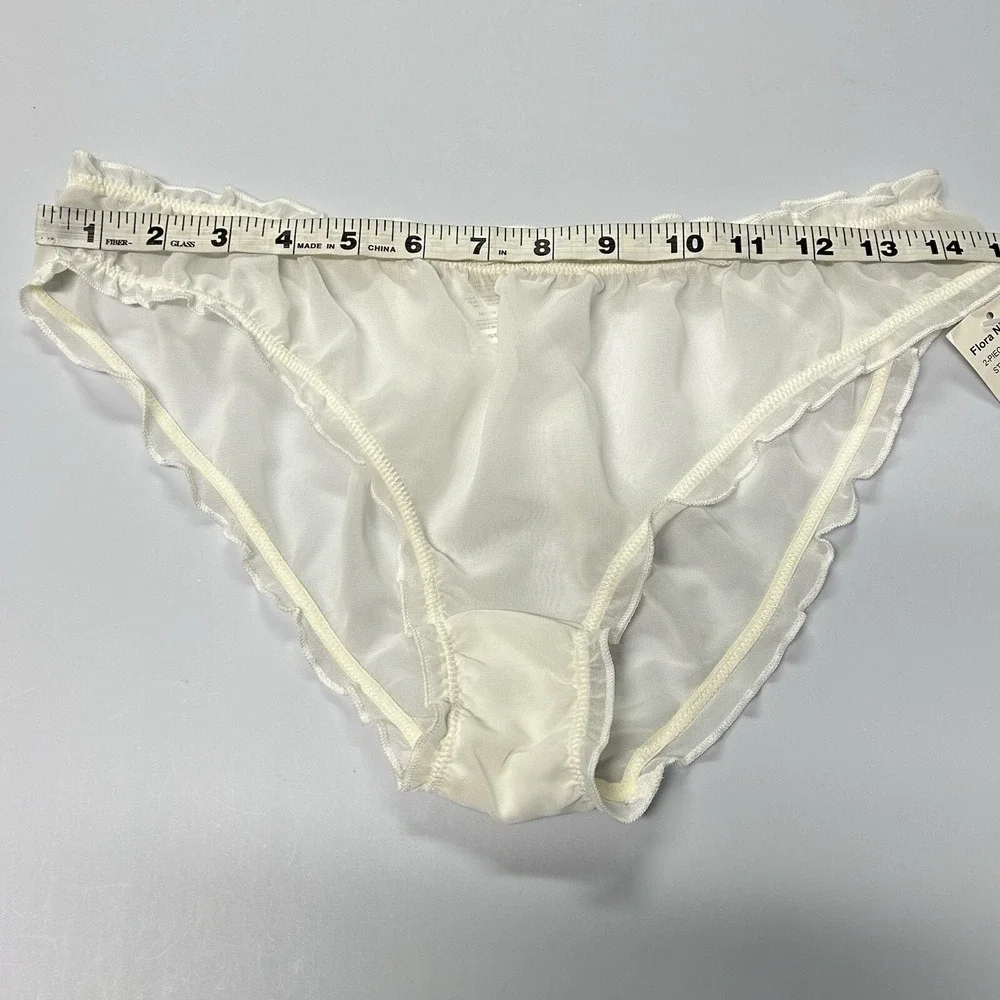 Flora Sheer Chemise Nightie L 2 Pc Set Lace Boudoir Coquette Lingerie White‎